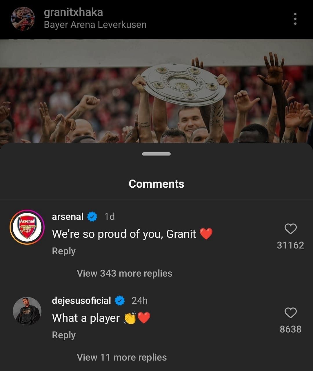 Comments on Xhaka's post.